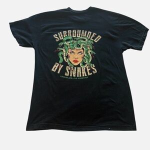 Black 'Surrounded by Snakes' Graphic Tee